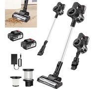 550W 45KPA Cordless Stick Vacuum Cleaner 60Mins Cordless Vacuum Cleaner with 2 Batteries, LED Display, Self-Standing Vacuum, Lightweight Vacuums Handheld Vacuum for Hardwood Floor Carpet Pet Hair