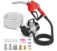 550W Diesel Transfer Pump, 60L/min 220V Mains Powered Brushless Motor Electric Fuel Pump, Cast Iron Oil Extractor Pump with Built-in Fan, 20m Head, Complete Kit with Hoses for Truck Tractor Boat