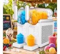 550w Slushie Maker,2 * 2l Cold Drink Machine,550w Slushy & Soft Serve Ice Cream Maker Machine,6 Presets,Touch Panel,Self-Cleaning,Non-Slip, 20-30 Min, For Home/Commercial Food Truck,Café
