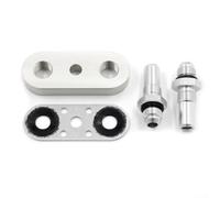 551121-6AN Transmission Cooler Line Adapter Plate | for 6L80E 6L90E 8L90E, Aluminum Direct Replacement Auto Part, Silver Finish For Easy Install Kit for Vehicles