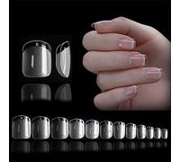 552Pcs Square Nail Tips Extra Short - XS Soft Gel Full Cover Nail Tips, Pre-Buff Clear Acrylic False Nails Gelly Tip, 12 Sizes Artificial Fingernails Gel X Nail for Acrylic Extensions