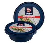 555 Amanda Mussels 200g - Farmed Mussels Gently Pre-Cooked & Preserved in Natural Brine, Ready-to-Eat Seafood for Tapas, Pasta & Salads (2, Brine)