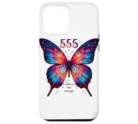 555 Angel Number Embrace the Change Butterfly Spiritual Case for iPhone 12 Pro Max