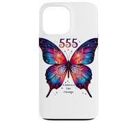 555 Angel Number Embrace the Change Butterfly Spiritual Case for iPhone 13 Pro Max