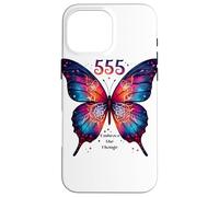555 Angel Number Embrace the Change Butterfly Spiritual Case for iPhone 16 Pro Max