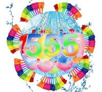 555 PCS Water Balloons, Reusable Water Bombs, Water Balloons Self Sealing for Adults Easy Fill, Colourful Balloon for Beach Pool Party, Outdoor Activities and Summer Fun