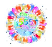 555 PCS Water Balloons Self Sealing: Fill in 10s No Tying No Leaks - Backyard Summer Splash - Kids Ages 3-10 - Outdoor Garden Pool Party Water Fight Supplies