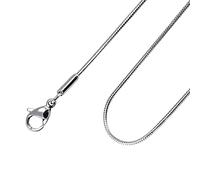 555Jewelry 1.2mm Stainless Steel Snake Chain Necklace for Men & Women, Classic & Simple Thin Delicate Chain (Silver, 26)