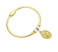 555Jewelry 13MM Miraculous Medal Stainless Steel Bracelets for Women Catholic Christian Ladies Cubic Zirconia Charm Bracelet Bangle Fashion, Stainless Steel, no gemstone