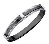 555Jewelry 14MM Wide Stainless Steel Bracelets for Men Wire Twisted Cable Bracelet Chain Link Cable Wrist Cuff Bangles for Men Jewelry Armband, Stainless Steel, no gemstone