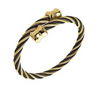 555Jewelry 2 Tone Adjustable Twisted Cable Bracelets for Women, Wire Bracelets For Women, Wire Bangle Bracelet, Cable Bracelet for Women, Gold & Black