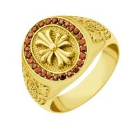 555Jewelry Fleur De Lis Stainless Steel Rings Men Biker Rings for Men Round Signet Rings for Men CZ Vintage Punk Rings Pinky Ring for Men Wedding Gifts US Size 8-12, Stainless Steel, No Gemstone