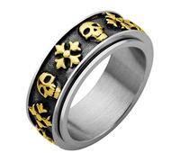 555Jewelry Skull Stainless Steel Rings Men, Biker Skull Rings for Men, Cool Gothic Vintage Ring, Antique Skeleton Death, US Size 8-13, US Size 10, Stainless Steel, No Gemstone