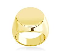 555Jewelry Solid Stainless Steel Signet Ring, Plain Seal Ring, Vintage and Biker Ring, Gold, Size U 1/2