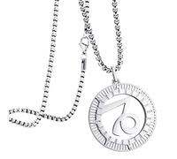 555Jewelry Stainless Steel Capricorn Necklace for Wife, Horoscope Constellation Necklaces for Women & Ladies, Zodiac Sign Pendant for Men, Astrology Necklace for Her, 22 Inch, Silver