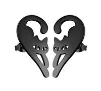 555Jewelry Stainless Steel Cute Cat Stud Earrings for Ladies, Hypoallergenic Miniature KItten Earrings for Women, Tiny Stud Kitty Earrings for Women, Small Studs Earrings, Black