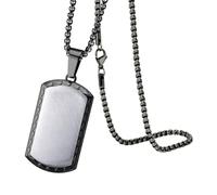 555Jewelry Stainless Steel Dog Tag Necklace for Men and Women, Matte Dog Tag Pendant Chain Necklaces, 16-24 Inch, 22 Inch, Stainless Steel, No Gemstone