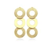 555Jewelry Stainless Steel Drop Dangle Hollow Round Disc Statement Earrings for Women, Round Dangle Earrings for Women, Disk Earrings for Women, Gold