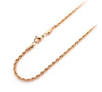 555Jewelry Stainless Steel High Polish Classic Charm Cable Chain Twisted Singapore Rope Link Secure Single Claw Clasp Necklace Women Men Unisex Jewelry Accessory, Pink Rose Gold 16 Inch