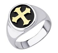 555Jewelry Stainless Steel Rings Men Holy Cross Ring for Men Black Enamel Mens Ring Christian Signet Rings for Men Pinky Thumb Religious Rings US Size 7-13, Stainless Steel, No Gemstone