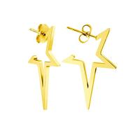 555Jewelry Stainless Steel Shooting Stars Hypoallergenic Stud Earrings for Ladies, Edgy Star Earrings for Women, Nickel Free Stud Earrings for Women, Skin Friendly Stud Earrings, Gold