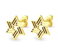 555Jewelry Stainless Steel Star of David Earrings for Women & Ladies, Hypoallergenic Star Of David Earrings for Women, Small Jewish Star Earrings, Womens Jewish Star Earrings, Gold