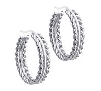 555Jewelry Stainless Steel Twisted Cable Wire Hoop Earrings for Women, Intertwined Chunky Huggie Hoops Earrings for Ladies, Stainless Steel, No Gemstone
