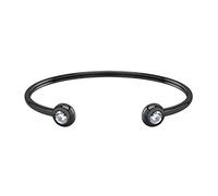 555Jewelry Stylish Stainless Steel Bracelet, Open Bangle Bracelet, Sparkly Cubic Zirconia Bead Open Cuff Bracelet, Open Cuff Bangle Beads Bracelets, Beaded Bracelets for Women & Ladies, Black