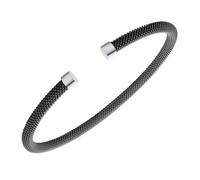 555Jewelry Unisex Stainless Steel Mesh Open Cuff Bangle Bracelet for Men & Women, 60 mm, Stainless Steel, no gemstone