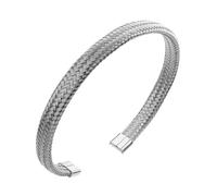 555Jewelry Unisex Stainless Steel Mesh Open Cuff Bangle Bracelet for Men & Women, Stainless Steel, no gemstone
