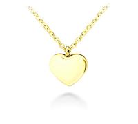 555Jewelry Womens Stainless Steel Love Cute Heart Shape Small Dainty Delicate Cable Chain Charm Shiny Gift Vintage Fashion Ladies Jewelry Accessory Hanging Pendant Necklace, Yellow Gold - 18 Inch