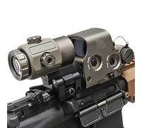 558+3X Magnifier Green/Red dot Sight Holographic Reflex Sights with Switch to Side Quick Detachable QD Mount for Hunting(TAN)