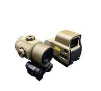 558+G43 Sight, 558 Red Dot Reflex Compact Scope + G43 3X Magnifying Glass Combo, Optical Holographic Hybrid Sight with G43 Magnifier, Quick Release Rollover Multiplier, for 20mm Rail Mount (Tan Set)
