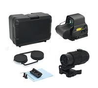 558 & G45 Hybrid Sight, Green Red Dot Holographic Scope and G45 5X Magnifier Combo, Quick Release Rollover Multiplier, for 20mm Rail Mount(deep Black)