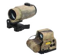558 Green & Red Dot Reflex Scope and G45 5X Magnifying Glass Combo, Optical Holographic Hybrid Sight with G45 Magnifier, Quick Release Rollover Multiplier, for 20mm Rail Mount (Camouflage)