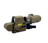 558 Green Red Dot Reflex Sight + G33 3X Magnifying Glass Combo, Optical Holographic Hybrid Sight with G33 Magnifier, Quick Release Rollover Multiplier (Tan)