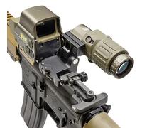 558 Holographic Sights + 3X Magnifier Combo Airsoft Green&Red dot Sight with 20mm Switch to Side Quick Detachable QD Mount(Tan)