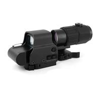 558 Red Green Dot Sight With G45 5X Magnifier Combo,Optical Holographic Reflecting Sight,Black/FDE/A-TACS (Black Combo)