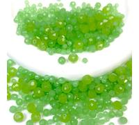 559PCS Glass Crystal Beads, 4/6/8mm Assorted Size Crystal Beads for Jewelry Making, Briolette Crystal Spacer Bulk Bead for DIY Crafts, Bracelet, Suncatchers, Necklace, Earring, Green Color