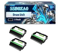 55B0ZA0 Drum Unit Compatible for Lexmark B3340dw B3442dw MB3442adw MB3442i MS331dn MS431dn MX331adn MX431adn Printers, With Chip Large Capacity 40000 Pages (3 Pack Black)