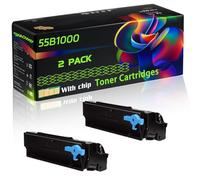 55B1000 Compatible for Lexmark Toner Cartridges with Chip MS331DN MS431DW MX431ADN MS431DN MX331ADN Printers (2-Pack Black)