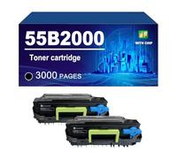 55B2000 Toner Cartridge Compatible For Lexmark MS431dn MS431dw MX431adn MX432adwe MS331dn MX331adn Printer, Yield Up To 3000 Pages,Black-2 pack