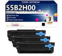55B2H00 Toner Cartridges Compatible for Lexmark MS331 dn MS431 dn MX331 adn MX431 adn Printers, Clear Printing, High Yield 15000 Pages,3*Black