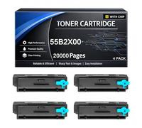 55B2X00 Toner Cartridge with Chip Compatible for Lexmark 55B2X00 20000pages Work with MX331 MS331 MS331dn MX331adn MX431 MS431 MX431adn MX431adw MS431dn MS431dw MX432adwe Printers