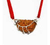 55Carat 1 Mukhi Silver Plated Pendant Lab Certified Original Nepali Rudraksh certified Half moon Nepali Meditation Healing Tibatan One Face Real Hindu 1Mukhi Pure Handmade Locket for Men and Women