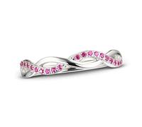 55Carat Created-Pink-Sapphire Criss Cross Prong-Setting Ring 925-Sterling-Silver Gemstone Fashion Jewelry for Women and Girls Gift Size: M