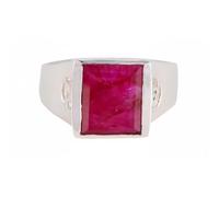 55Carat Genuine Indian Ruby Mens Ring Bold 925 Sterling Silver July Birthstone Sizes H I J K J L M N O P