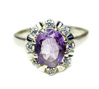 55Carat Genuine Oval Shape Purple Amethyst Engagement Rings 925 Sterling Silver Handmade Sizes H to Z