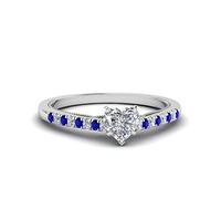 55Carat High Set Milgrain Engagement Ring Sterling Silver Created Blue Sapphire Heart Shape Milgrain Engagement Rings Prong Setting Dimensione X Minimal Surprise Gifts for Ladies