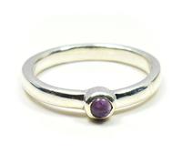 55Carat Real Cabochon Amethyst Simple Ring Sterling Silver Handmade Jewelry Sizes H I J K J L M N O P
